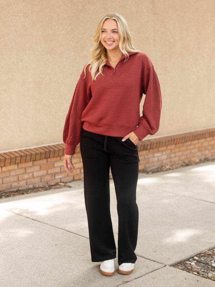 DoubleLUXE Quarter Zip Pullover