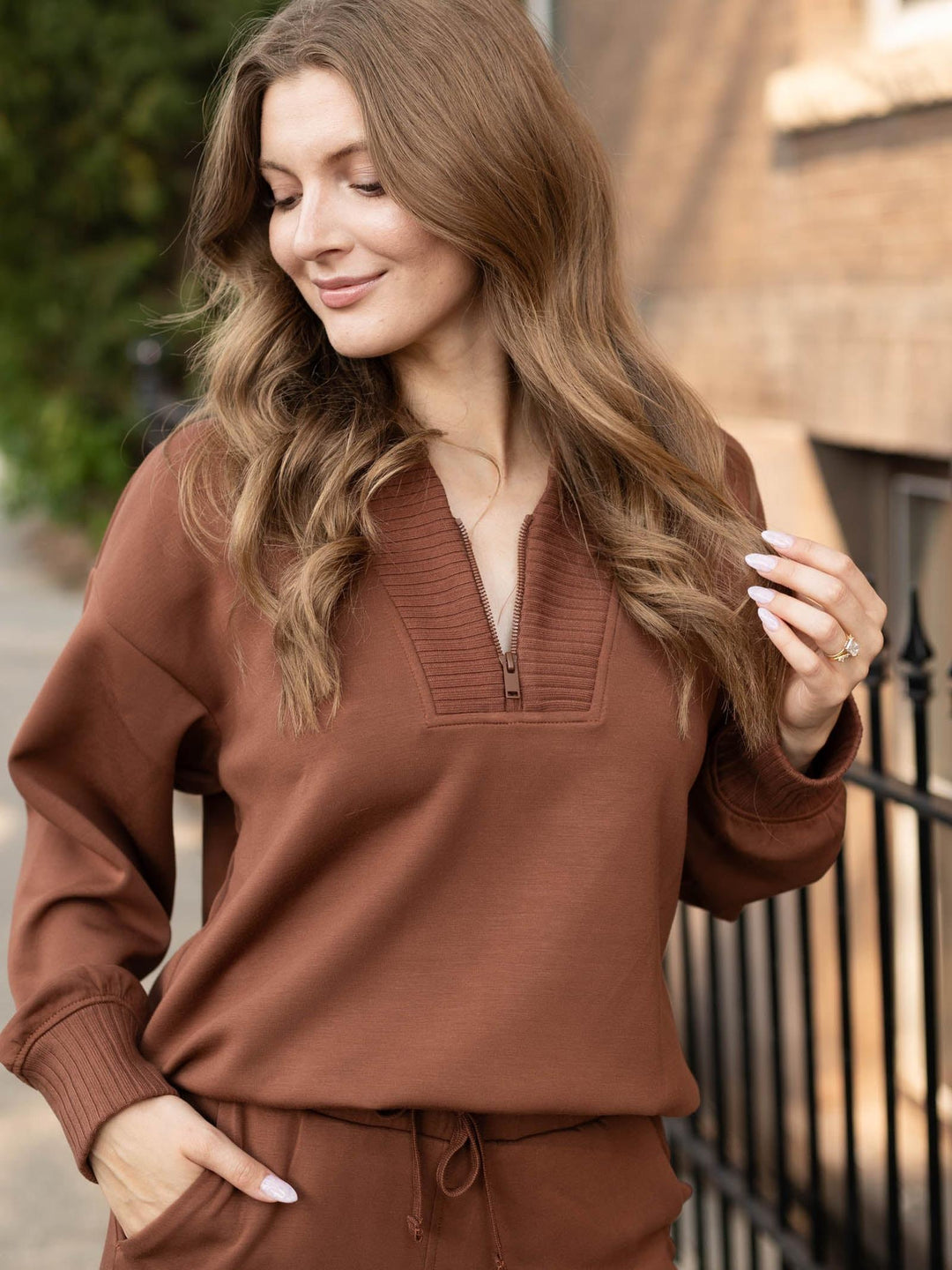 DoubleLUXE Rib Quarter Zip Jacket