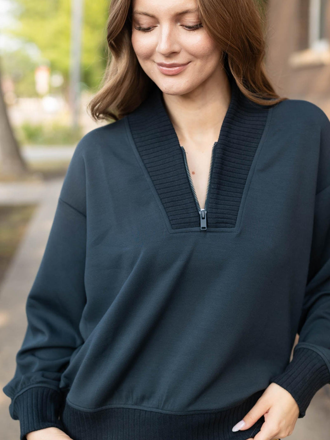 DoubleLUXE Rib Quarter Zip Jacket