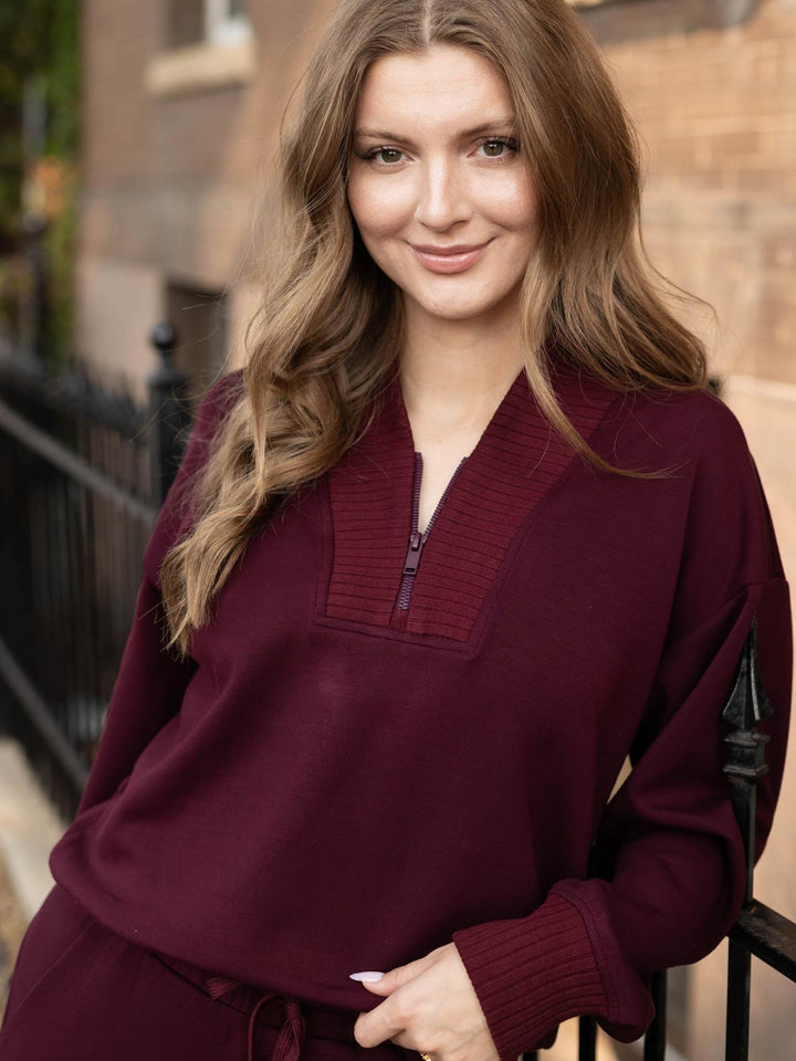 DoubleLUXE Rib Quarter Zip Jacket