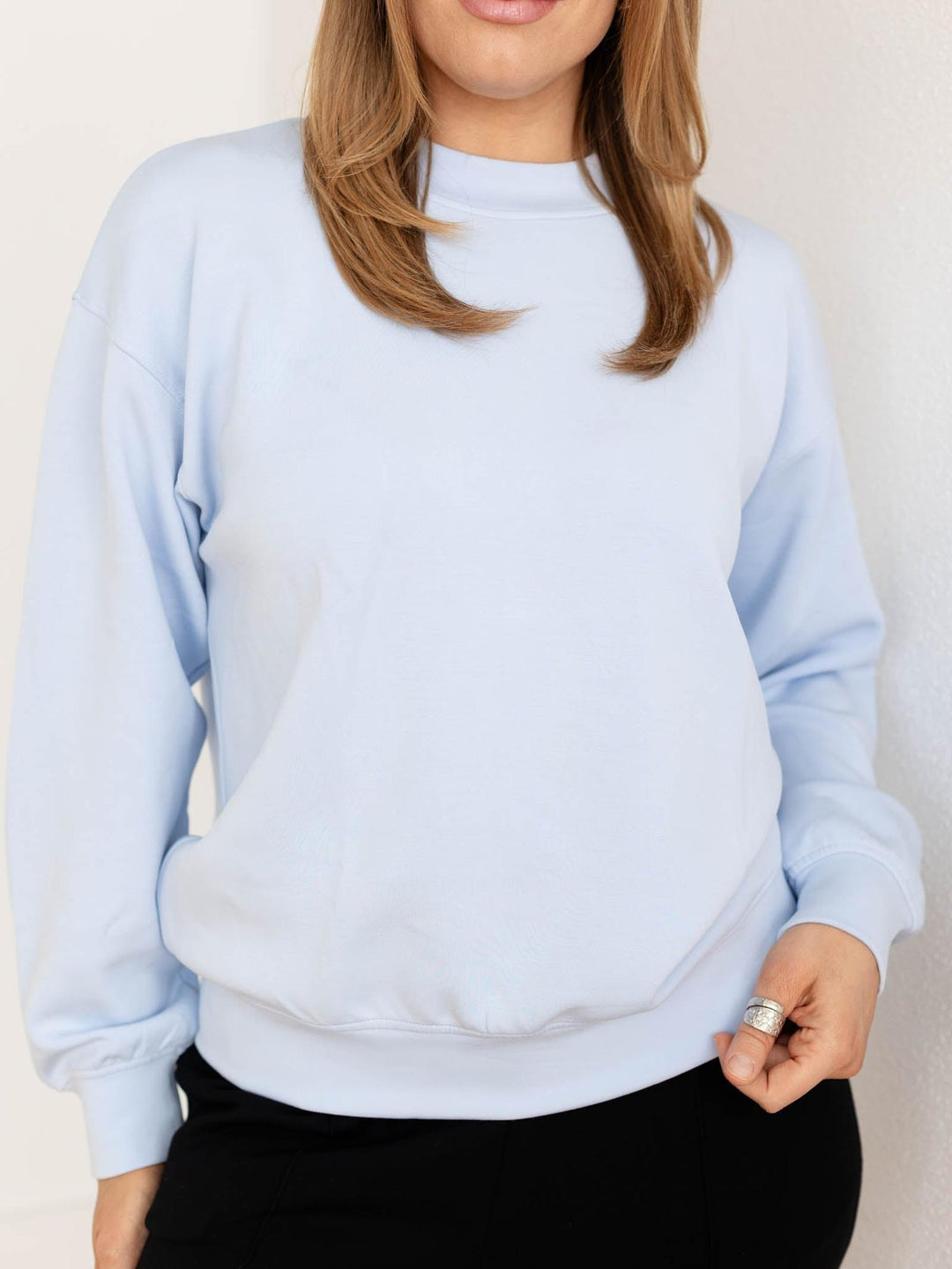 scuba mock neck sweatshirt