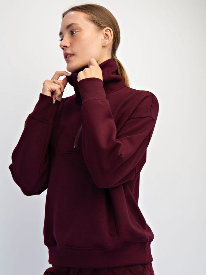 dark wine colored sweatshirt