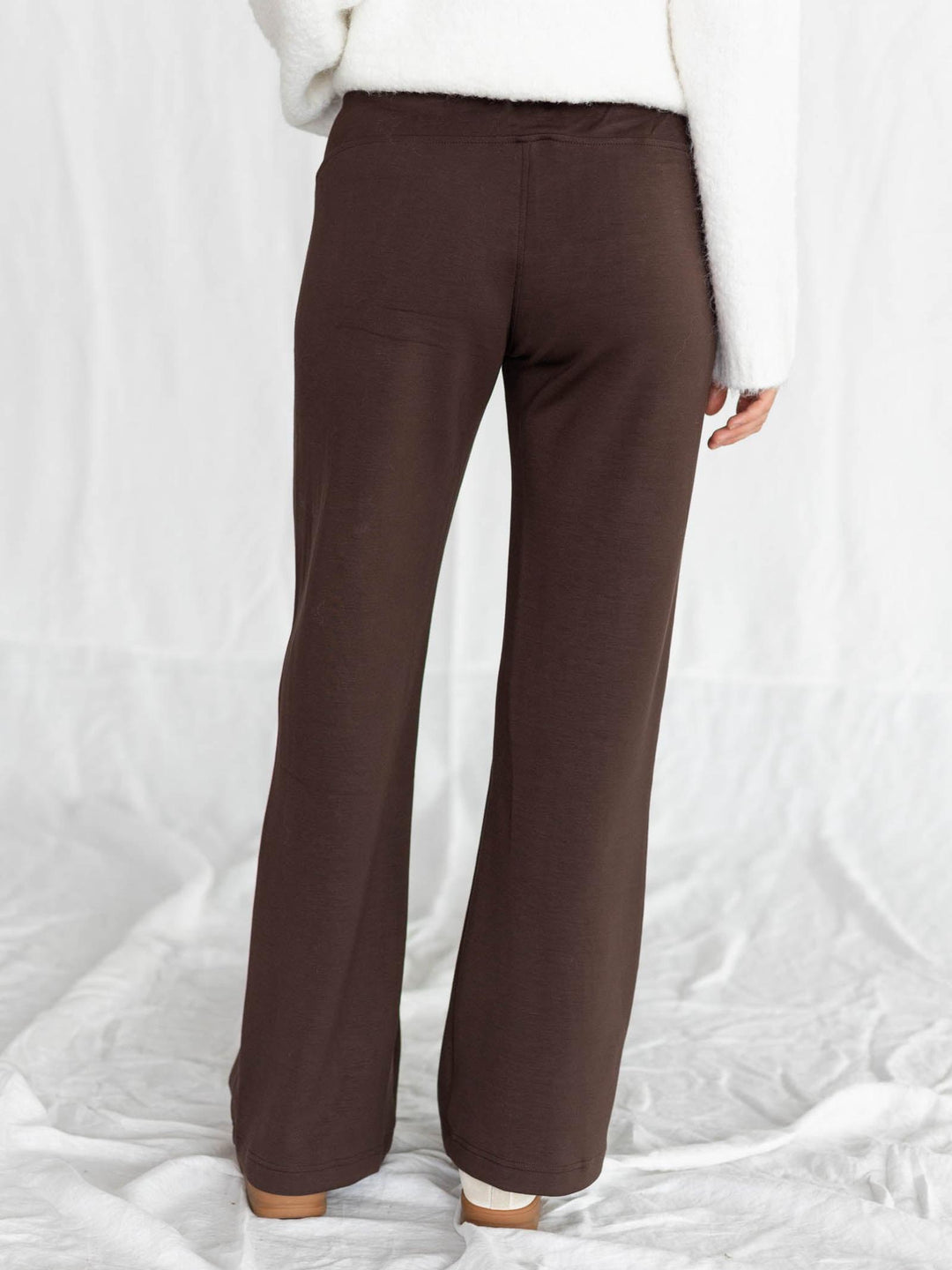 brown straight leg athleisure pants