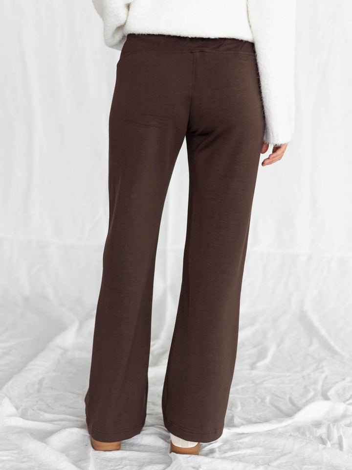brown straight leg athleisure pants