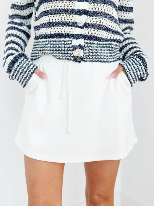 white soft mini skort 