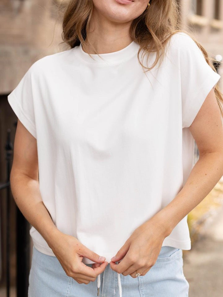 Drop Shoulder Short Sleeve Top