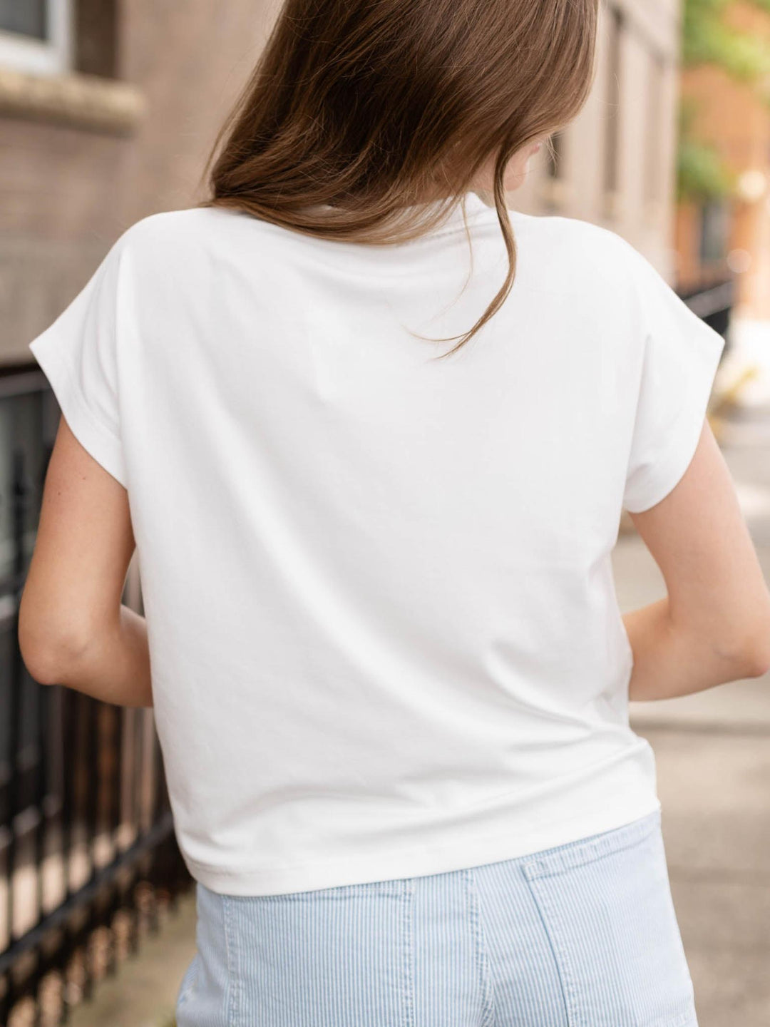 Drop Shoulder Short Sleeve Top