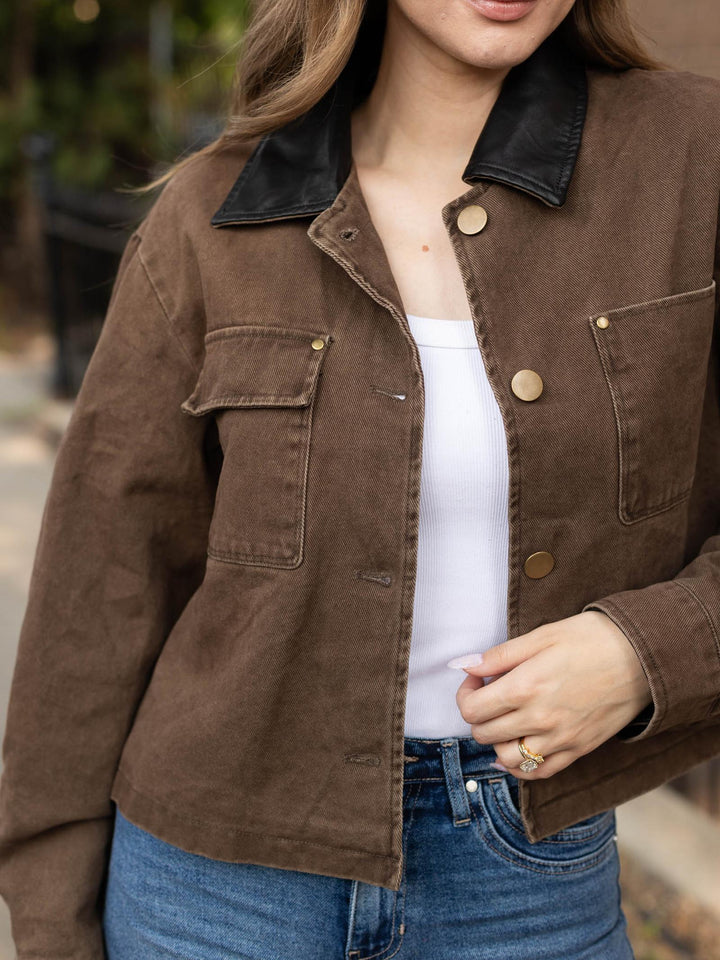 Elan Leather Trim Jacket