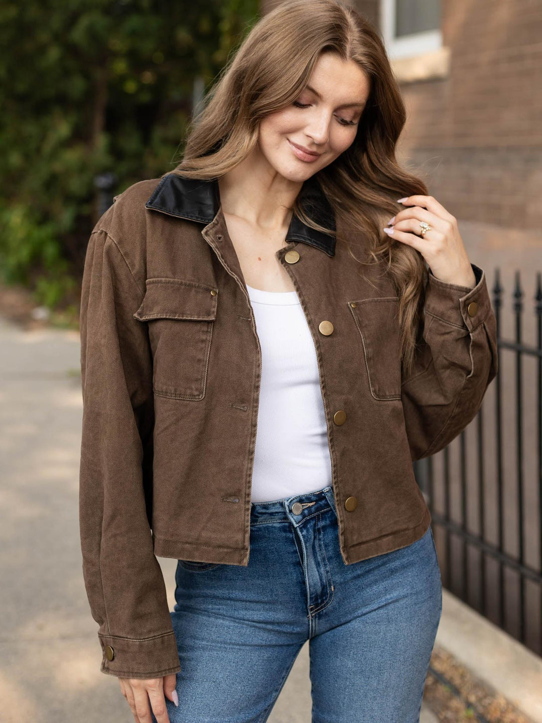 Elan Leather Trim Jacket
