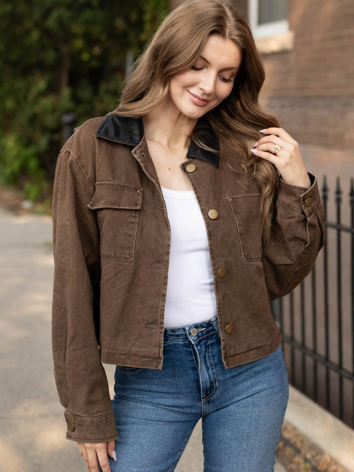 Elan Leather Trim Jacket