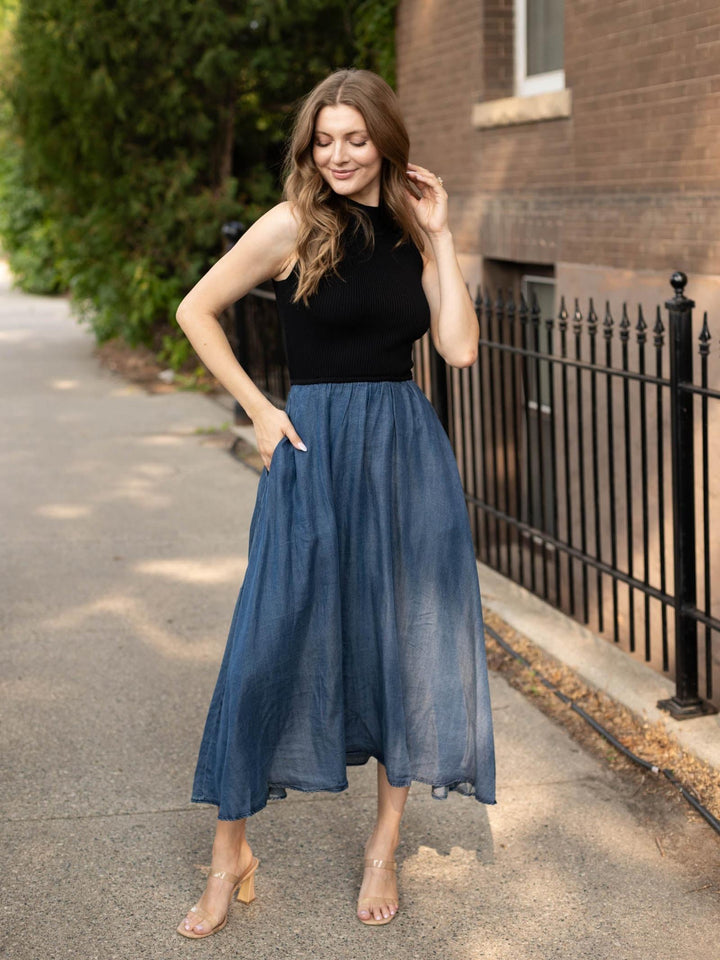 Elan Maxi Mock Neck Dress