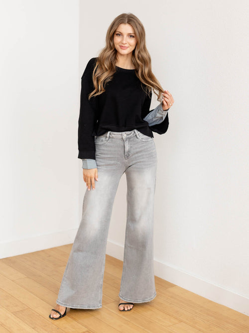 two in one layered stripe sweater top