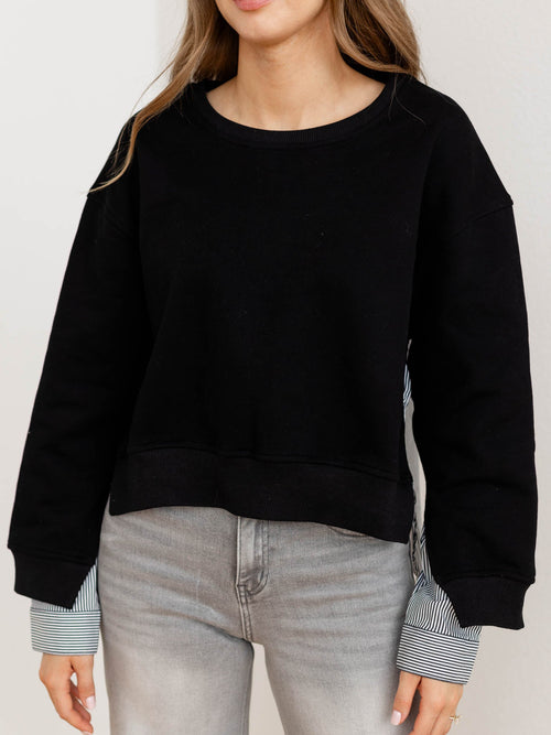 two in one layered stripe sweater top