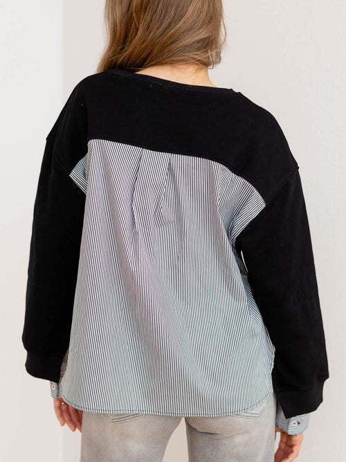 two in one layered stripe sweater top