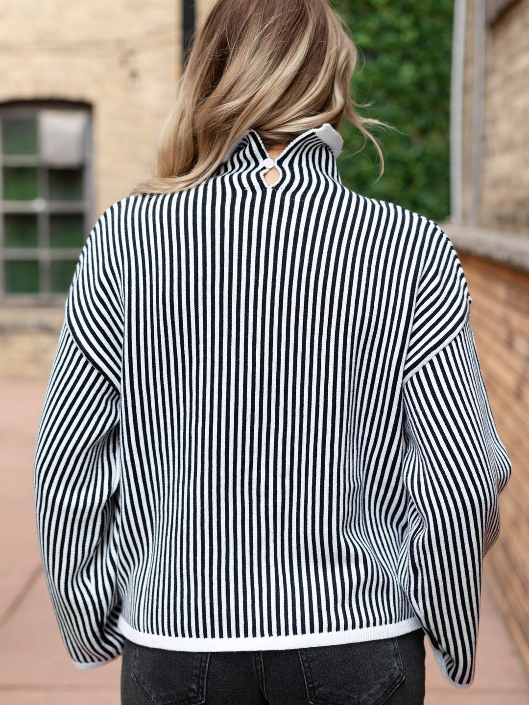 Elan Mock Neck Long Sleeve Ribbed Sweater