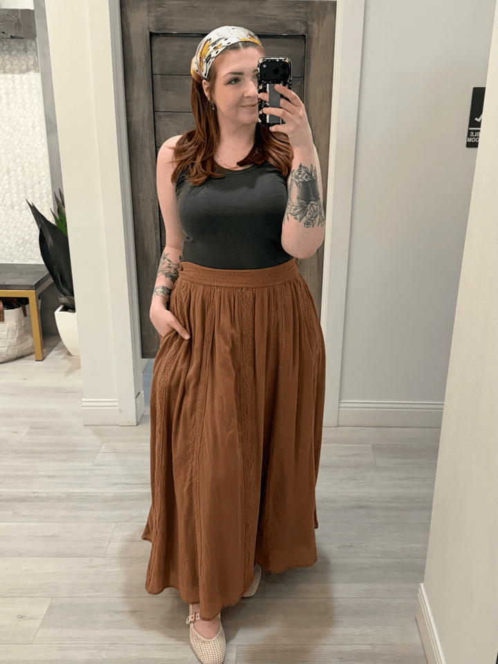 Elan Pieced Crochet Maxi