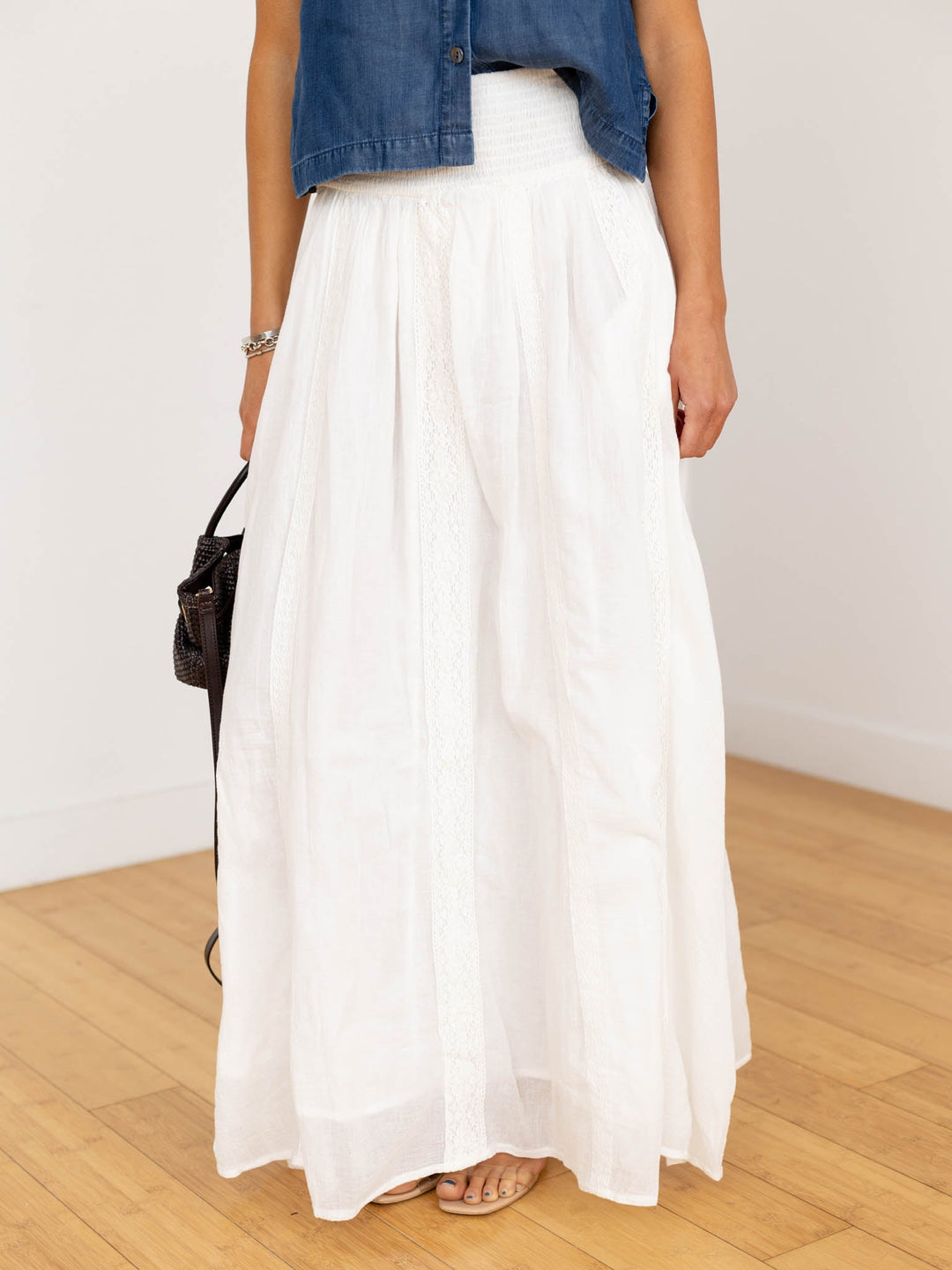 cream flowy skirt