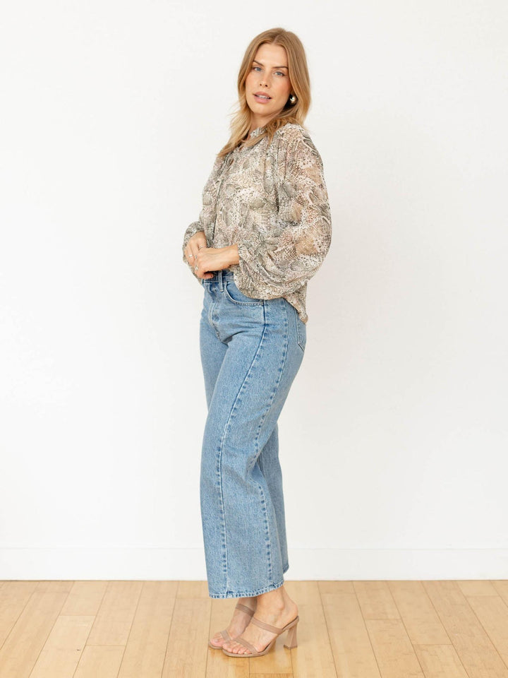 Elan Snake Printed Flowy Blouse