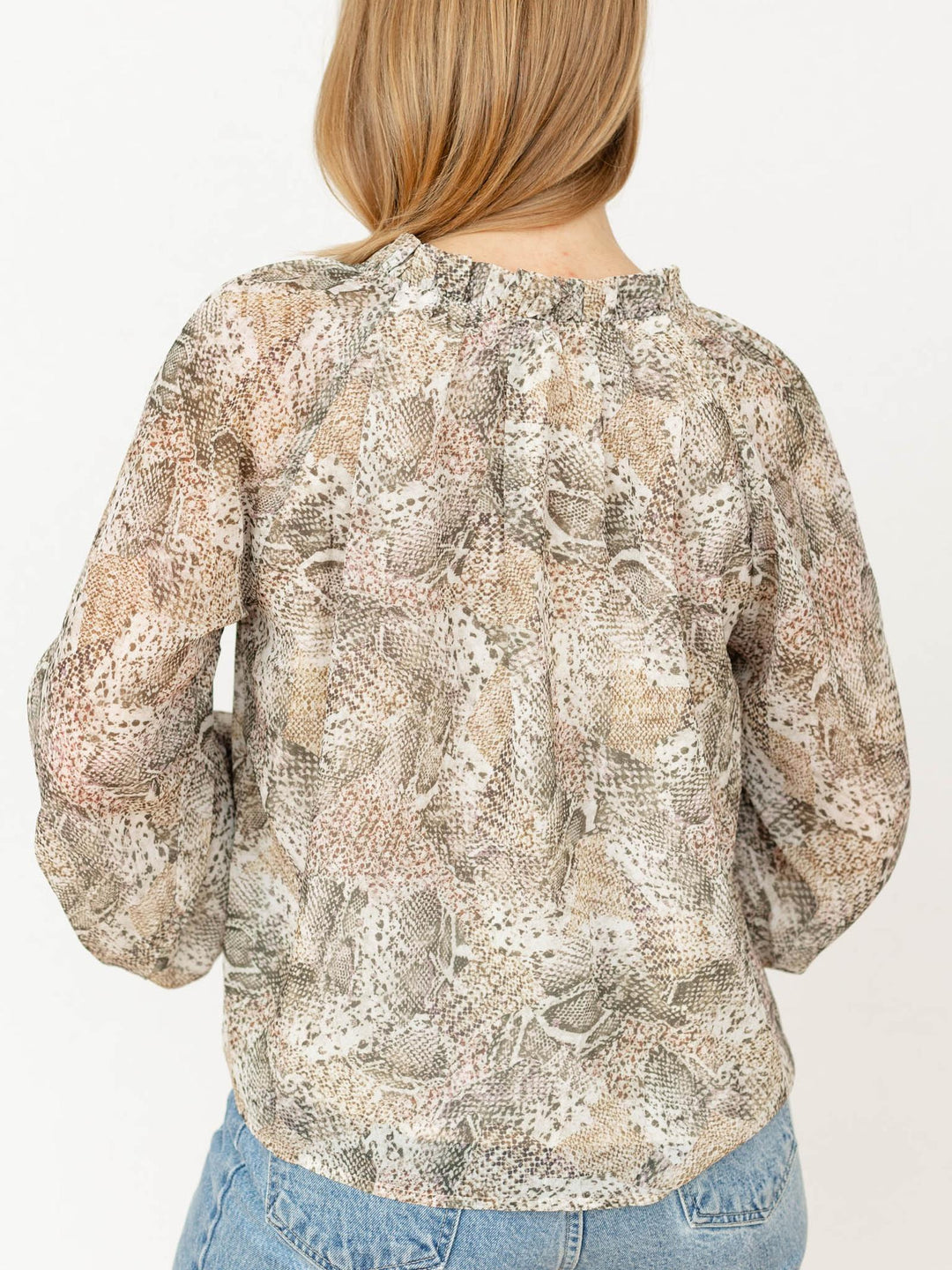 Elan Snake Printed Flowy Blouse