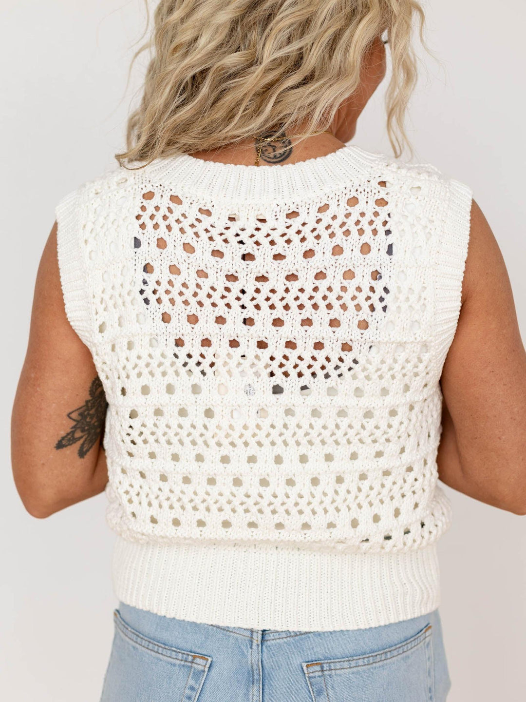 tie front vest sweater