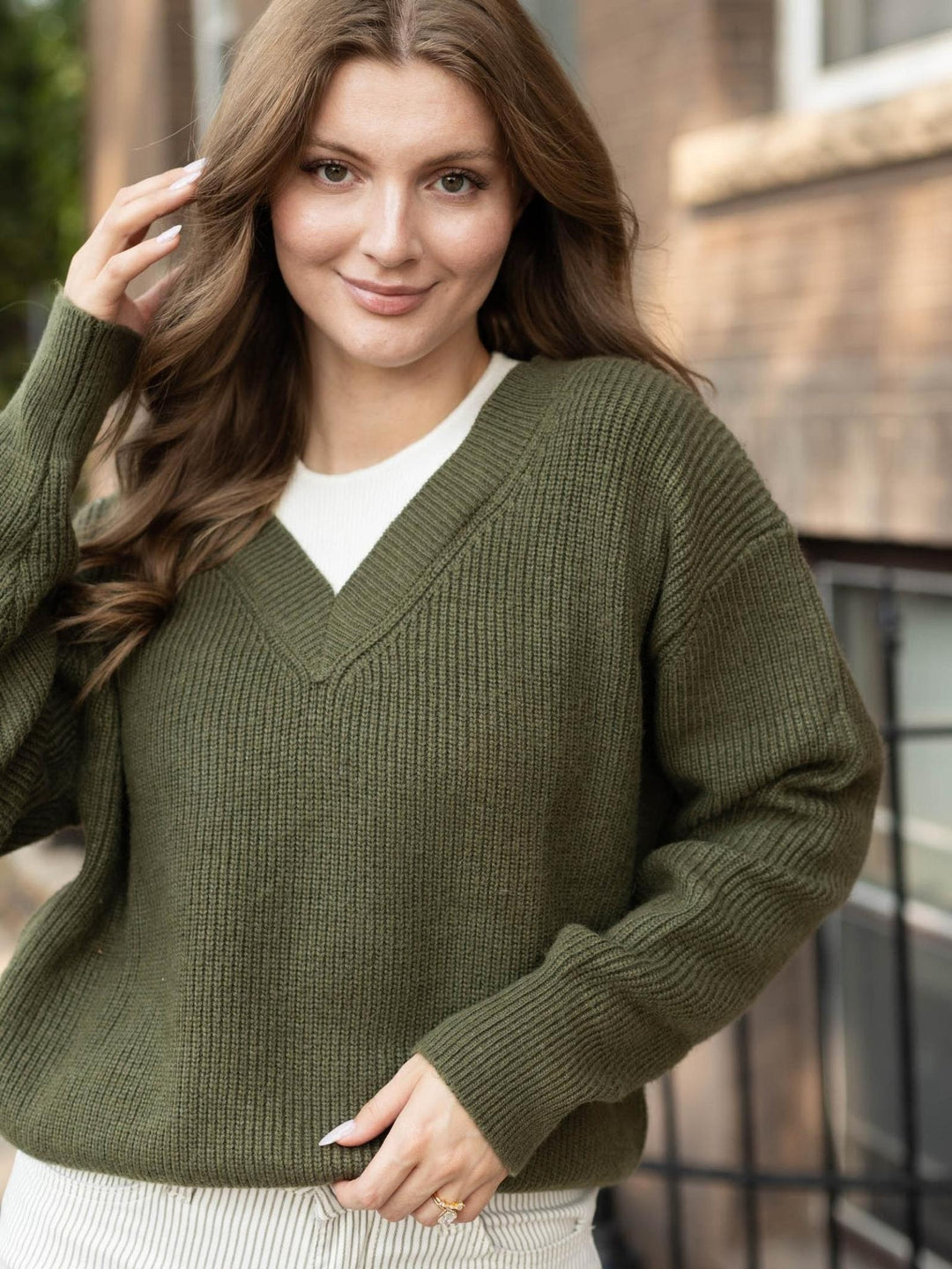 Elan V-Neck Sweater Top