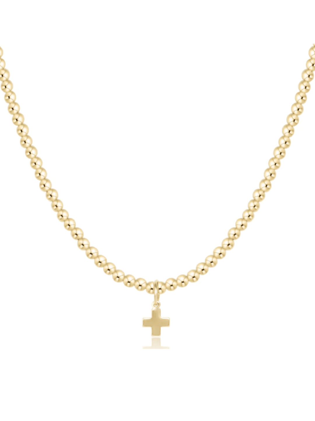 gold cross beaded necklace