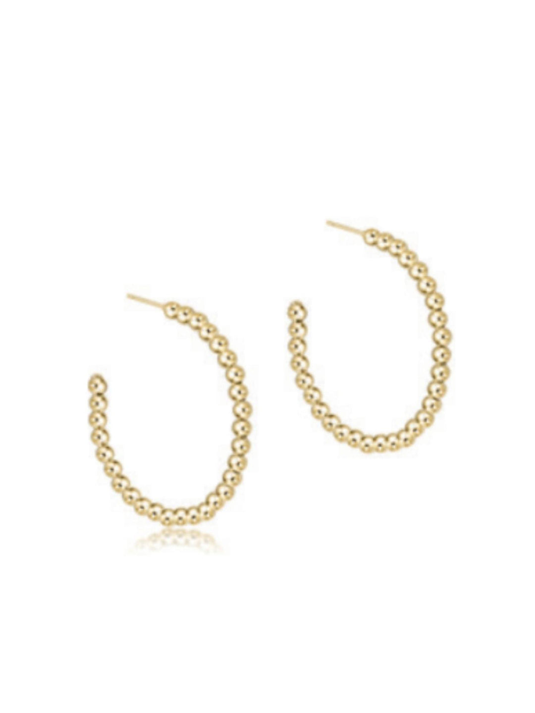 gold beaded hoop earring