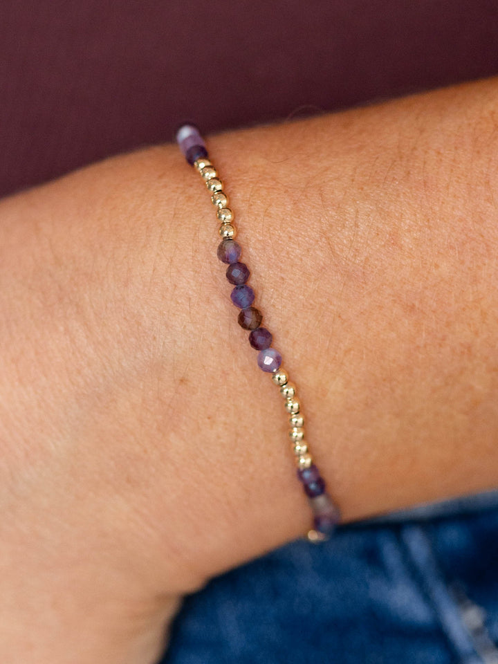 shades of purple and gold bracelet