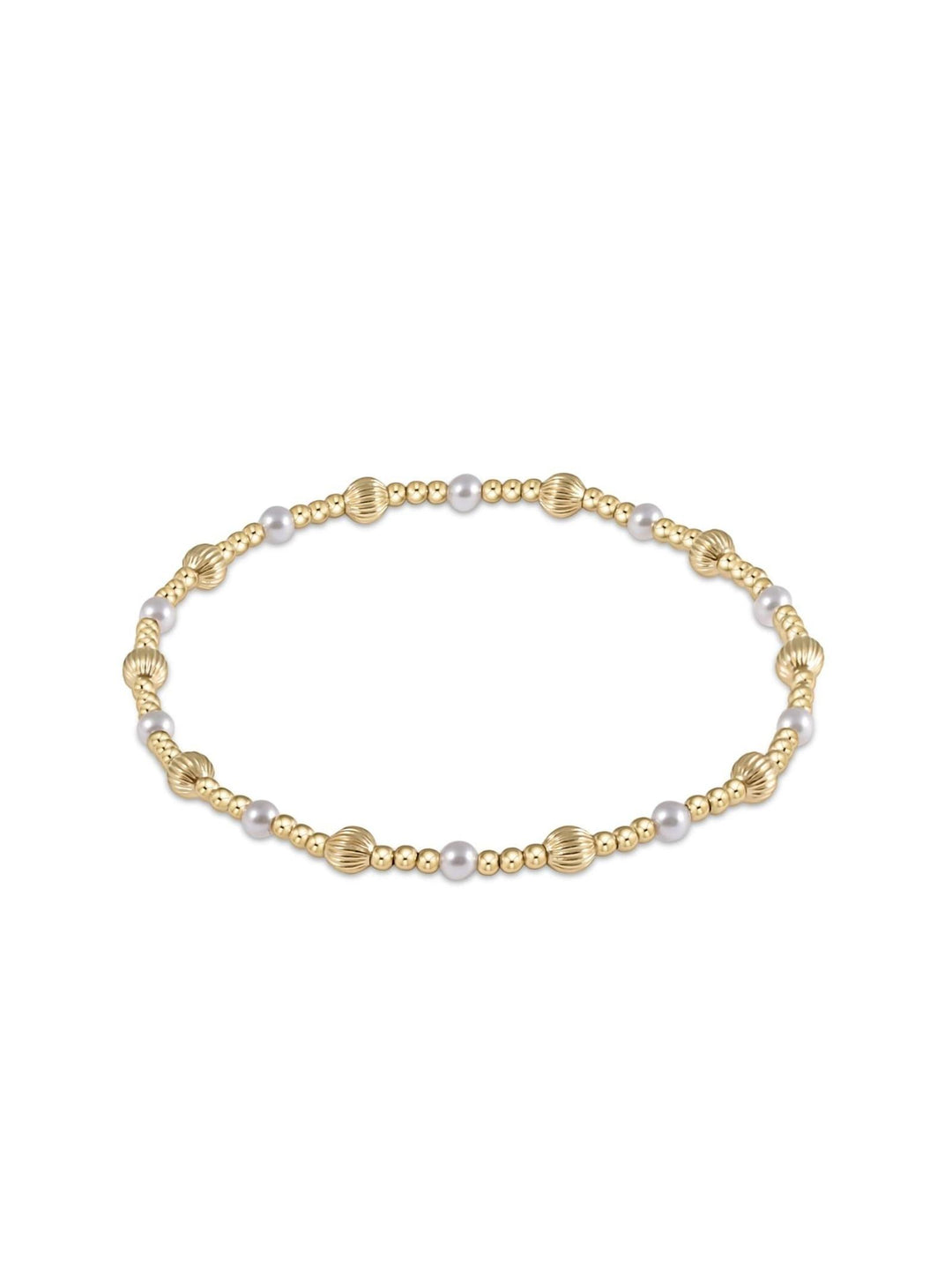 gold and pearl stretchy bracelet