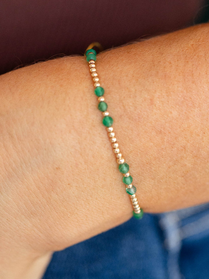 mixed green and gold bracelet