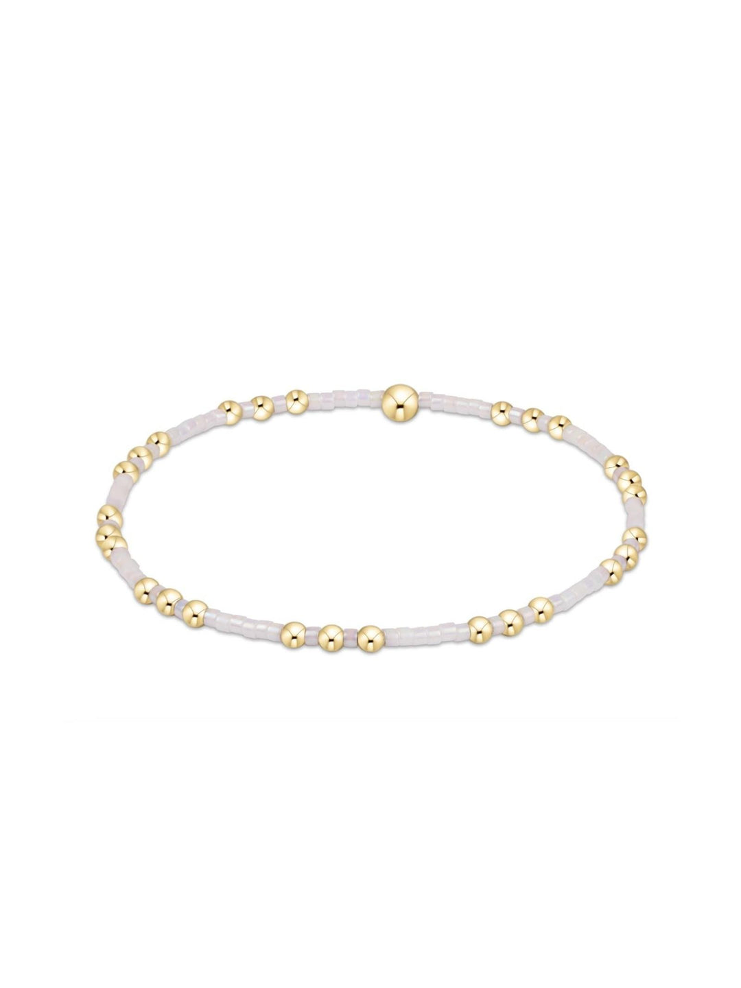 muted neutral and gold beaded bracelet