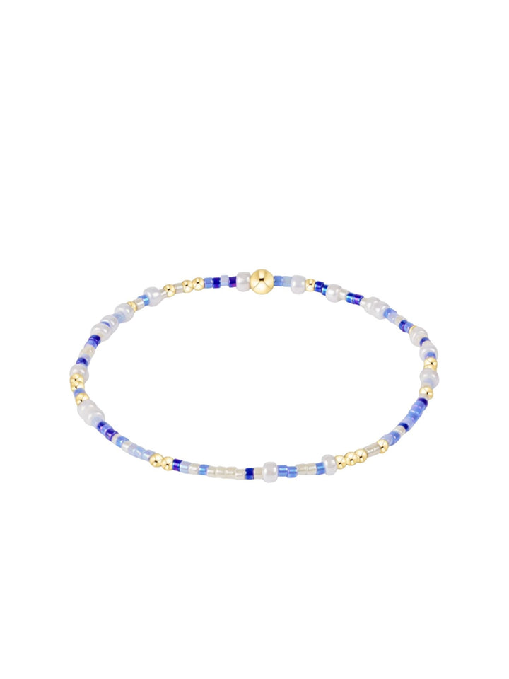 blue and white stretchy bracelet