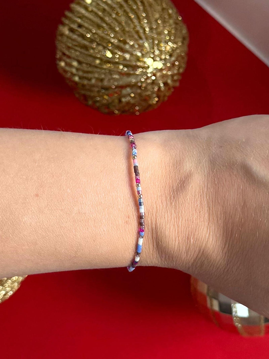 bright colored beaded bracelet