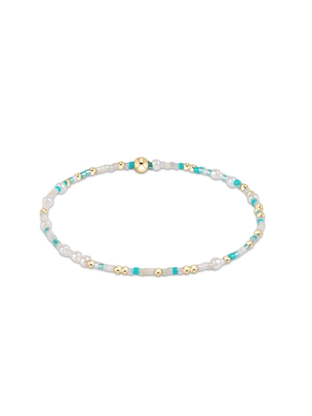 turquoise and white stretchy bracelet