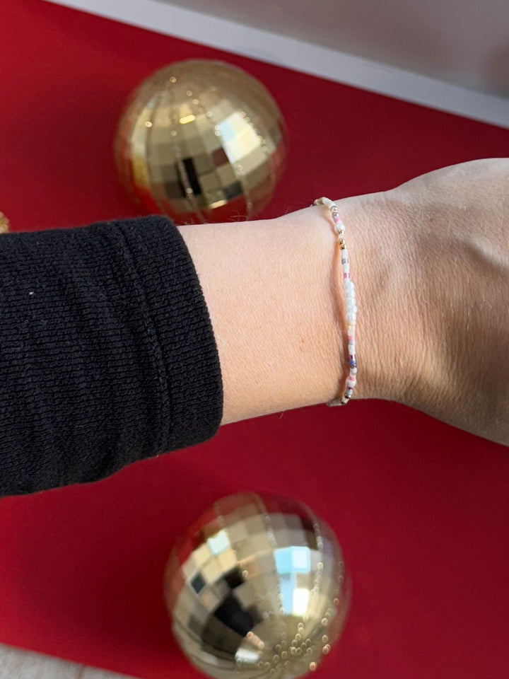 sprinkles on top stretchy beaded bracelet