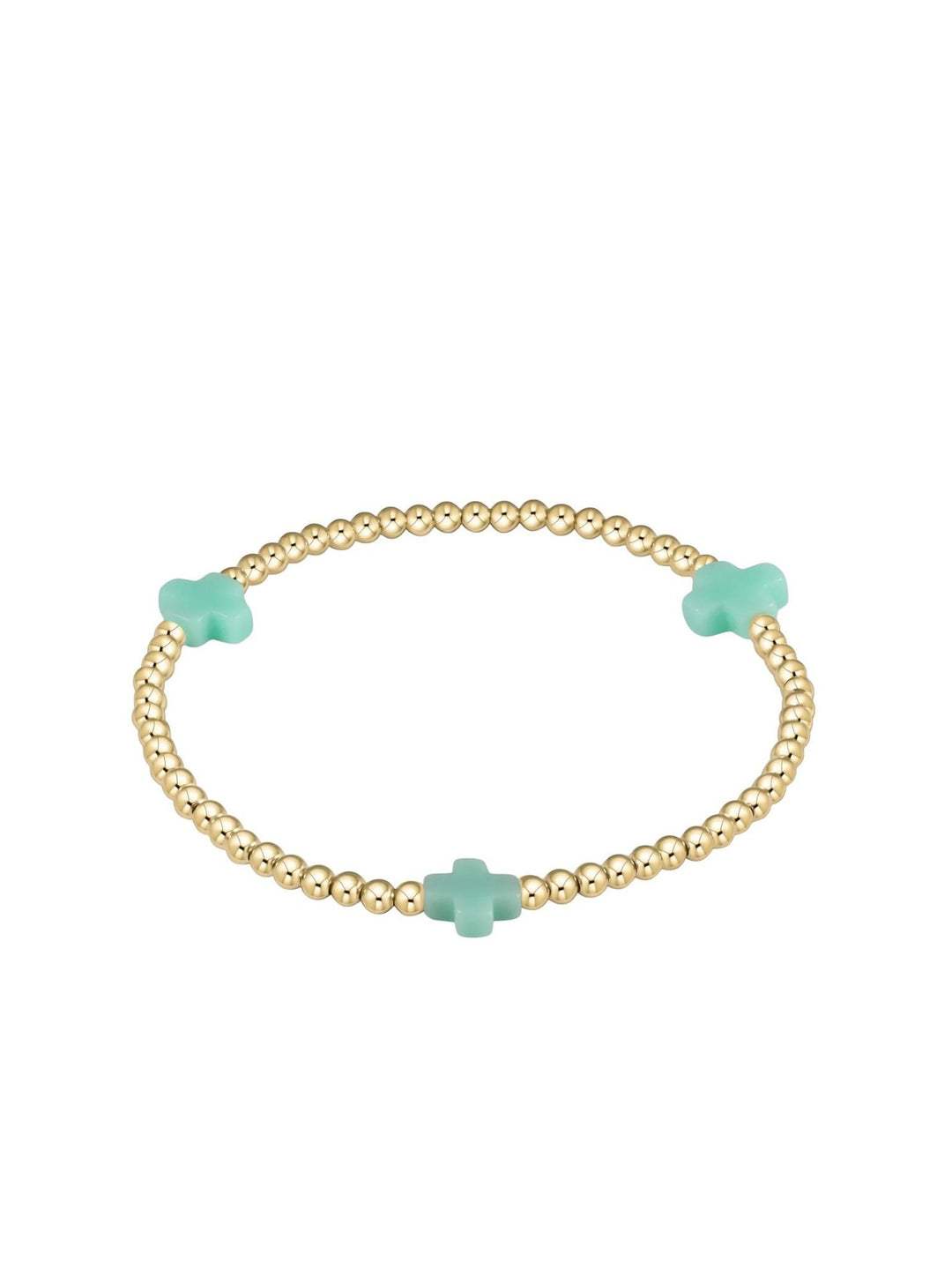 mint and gold bracelet