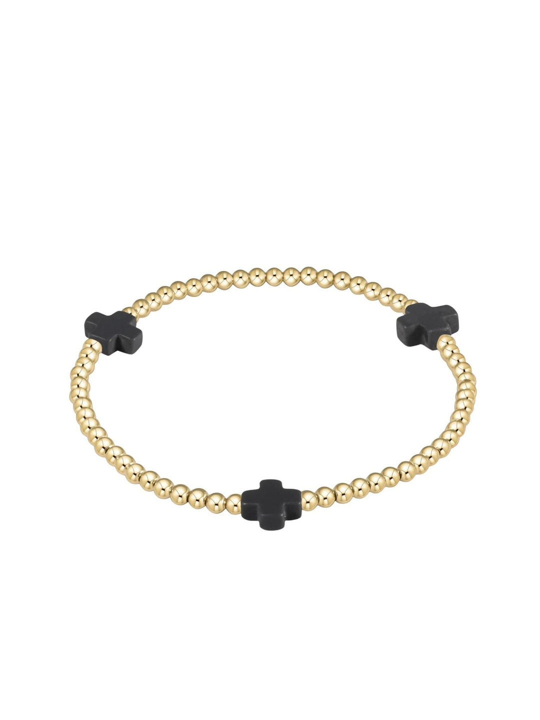 gold and black bracelet