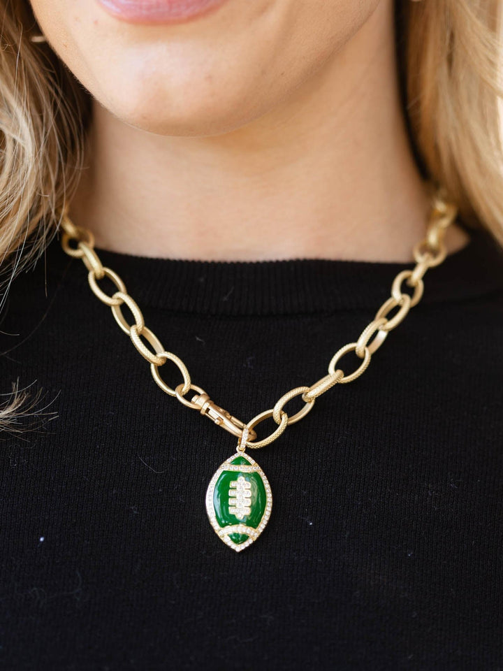 green football chain necklace