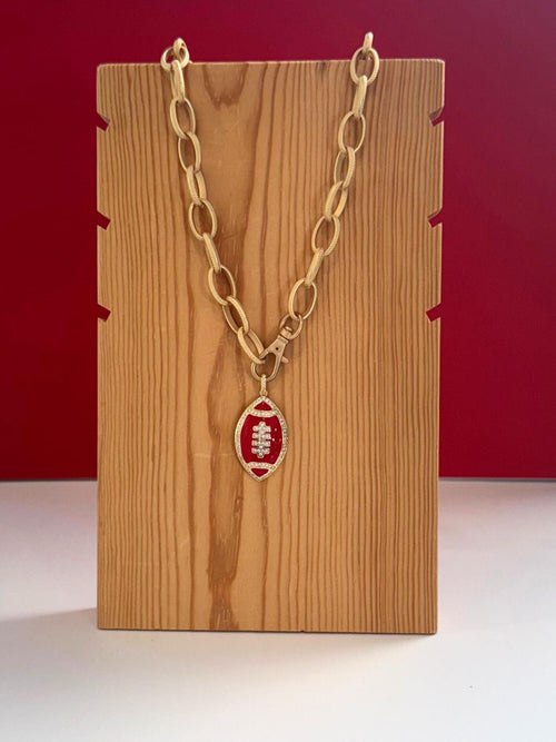 red football necklace