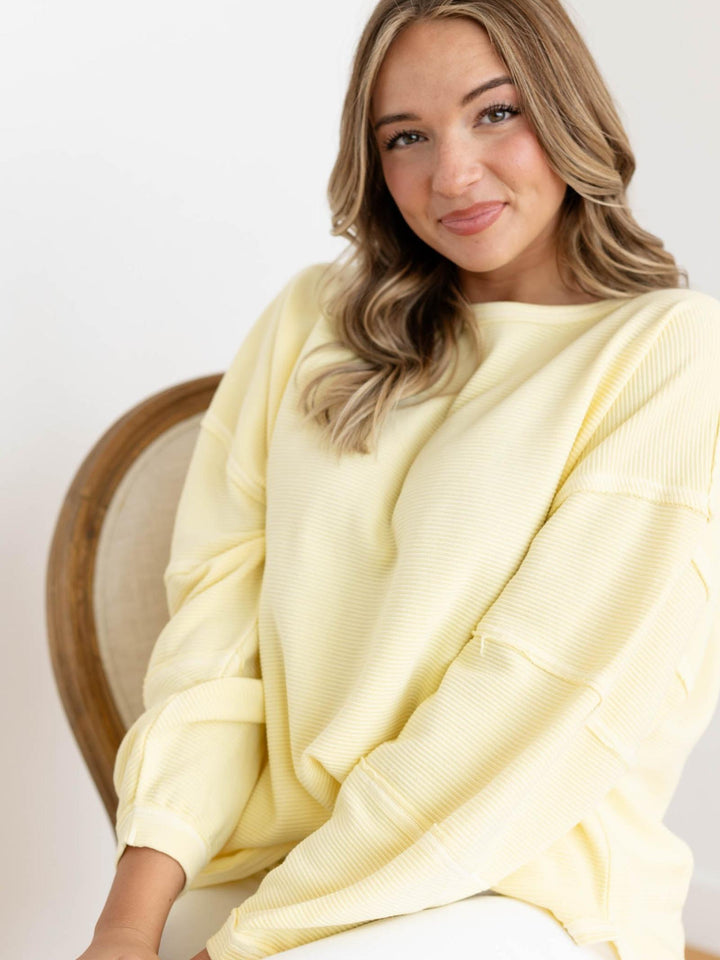 oversized exposed seam sweatshirt