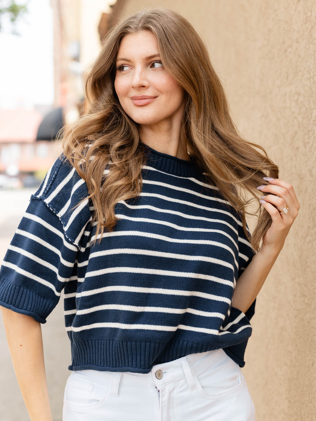 navy sweater