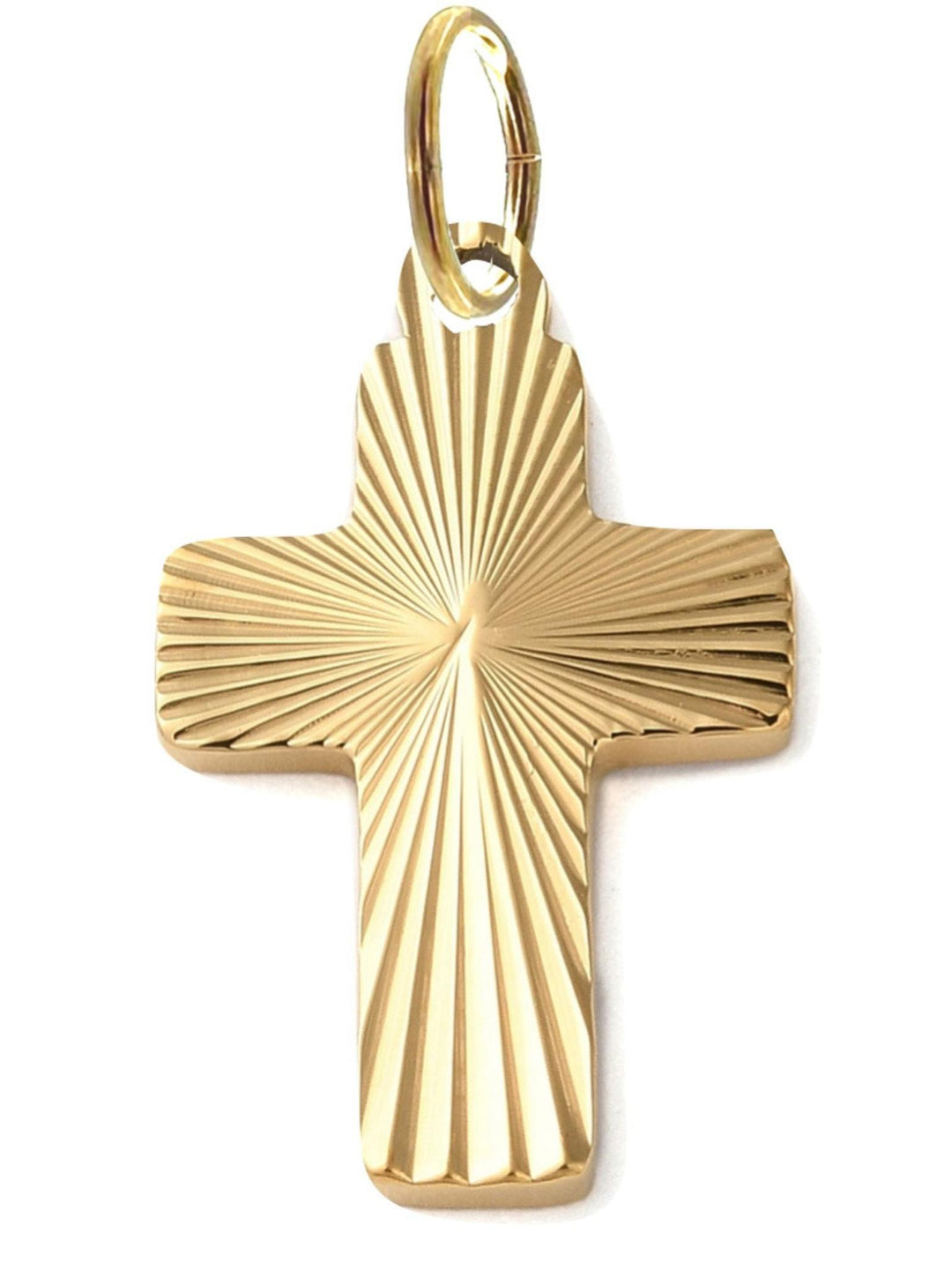 textured gold cross charm