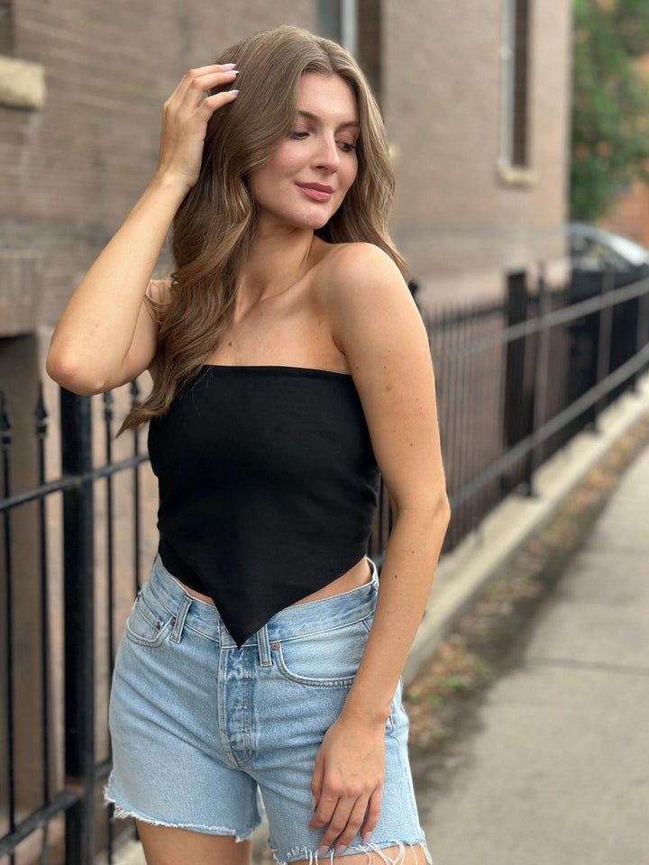 Faux Suede Bandana Top