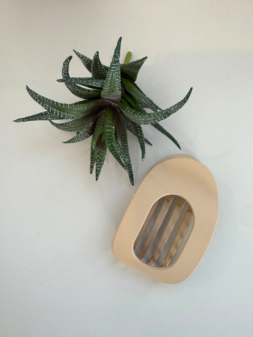 tan oval flat hair clip