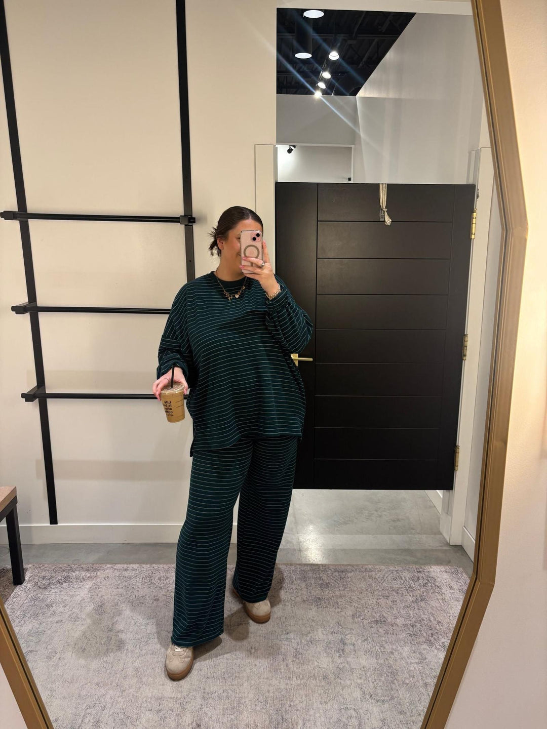 green stripe pants