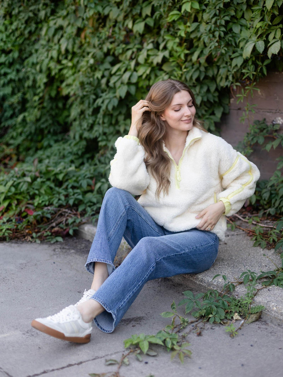 Fluffy Yarn Fleece Zip Up Jacket