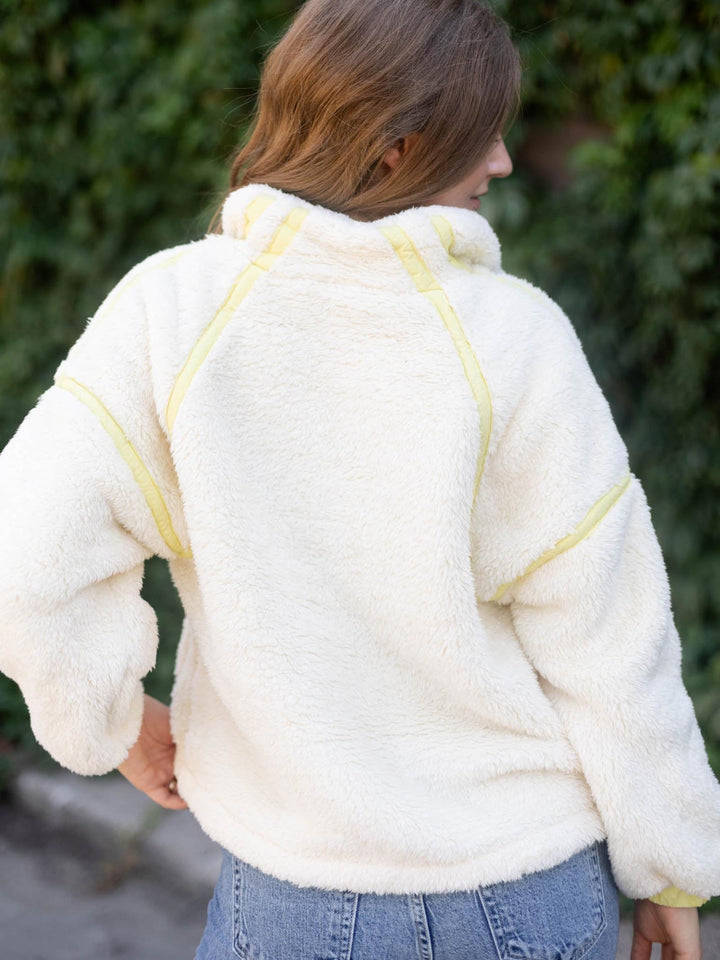 Fluffy Yarn Fleece Zip Up Jacket