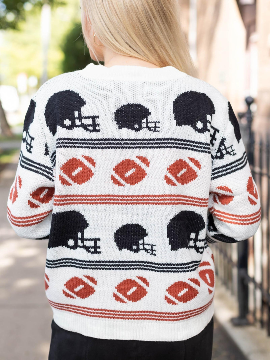 football crew neck sweater