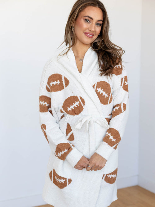 football printed robe