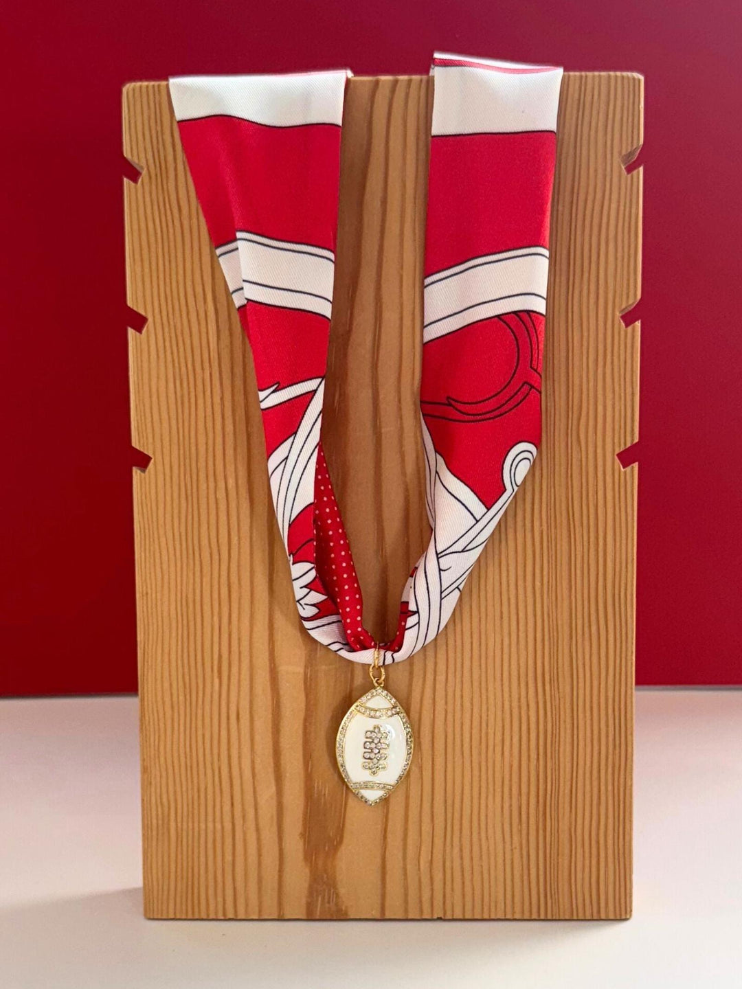 red scarf necklace